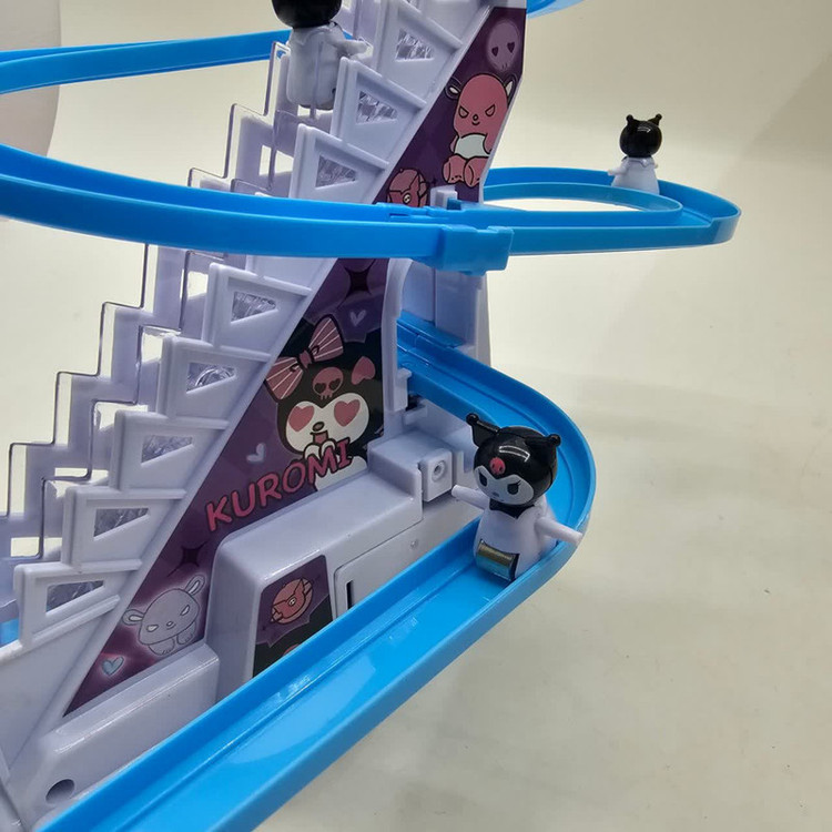 اسباب بازی ناب سل مدل پله برقی سرسره کرومی بامزه موزیکال چراغدار کد Musical kuromi slide escalator toy with lights