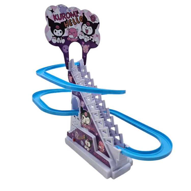 اسباب بازی ناب سل مدل پله برقی سرسره کرومی بامزه موزیکال چراغدار کد Musical kuromi slide escalator toy with lights