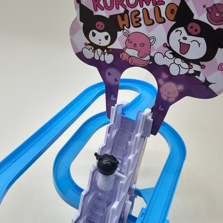اسباب بازی ناب سل مدل پله برقی سرسره کرومی بامزه موزیکال چراغدار کد Musical kuromi slide escalator toy with lights